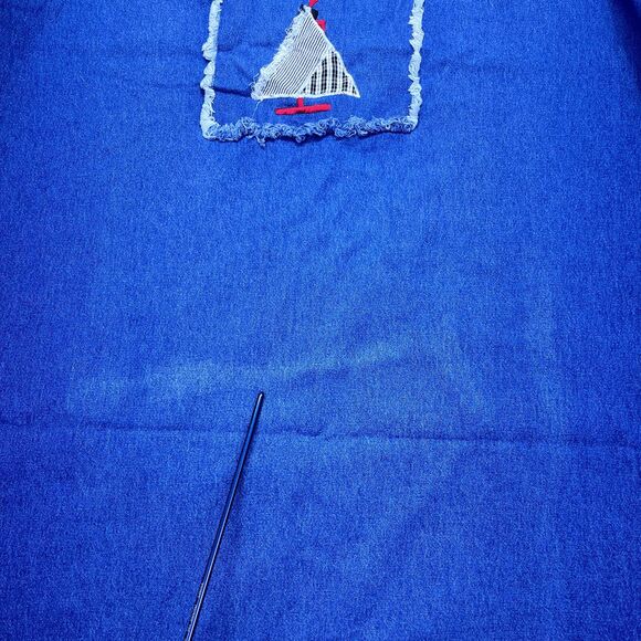 Silhouettes Denim Maxi Dress Womens 20W Short Sleeve‎ Modesty Patchwork Blue - Picture 8 of 16